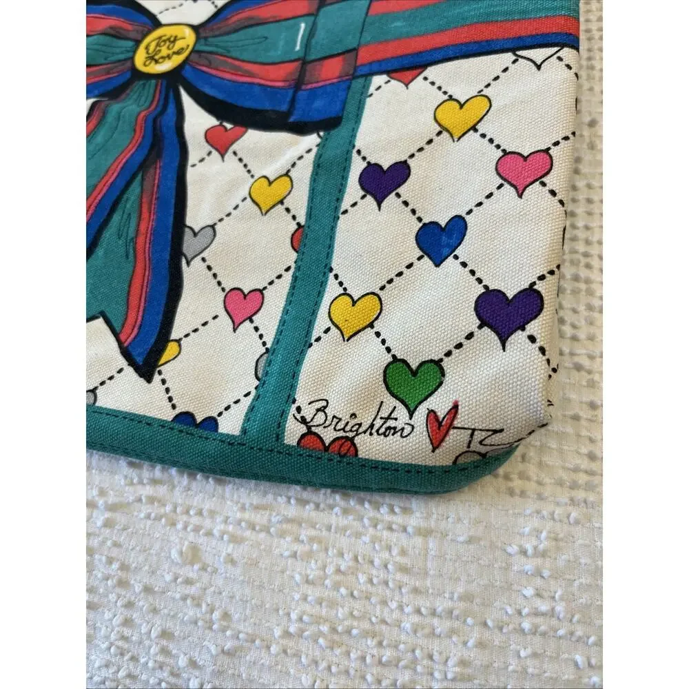 Brighton Love Joy Canvas Heart Tote Bag Joy Heart Tag Christmas Elf Shopping